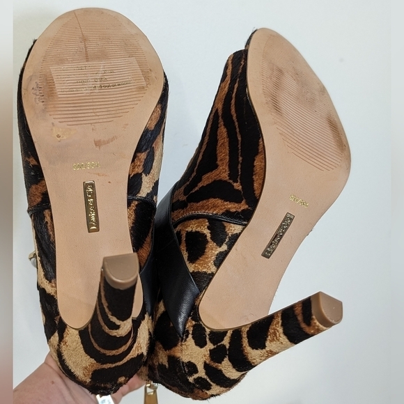 Louise et Cie Calf Hair Leopard Heeled Booties Pearl 8 Lo Lander 3 Maxamilist - Picture 6 of 14